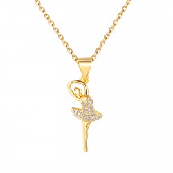 Wholesale of popular European and American cross-border ins style ballerina women's versatile light luxury cross-shaped chain inlaid necklaces