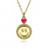 Smiling face style foreign trade micro-set smiling face pendant, collarbone chain, female drop, peach heart, smiling color pendant necklace