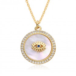 A best-selling colorized zircon eye pendant with a slightly set demonic eye necklace for women on cross-border Amazon in Europe and America