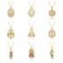 Oval-shaped copper slightly set zircon Virgin Mary pendant, women's O-shaped necklace, unisex, popular foreign trade accessory