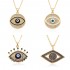 European and American cross-border evil eye necklace Zircon oil drop brass gold-plated Bohemian Devil Eye pendant
