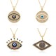 European and American cross-border evil eye necklace Zircon oil drop brass gold-plated Bohemian Devil Eye pendant European and American cross-border evil eye necklace Zircon oil drop brass gold-plated Bohemian Devil Eye pendant