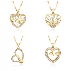 Wholesale of new, simple and fashionable zircon heart love necklaces for cross-border e-commerce in Europe and America