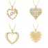 Sweet copper plated with 18K gold, a cute and heart-shaped love pendant necklace for ladies, full of diamonds, new cross-border zircon colored diamonds
