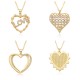 Sweet copper plated with 18K gold, a cute and heart-shaped love pendant necklace for ladies, full of diamonds, new cross-border zircon colored diamonds Sweet copper plated with 18K gold, a cute and heart-shaped love pendant necklace for ladies, full of diamonds, new cross-border zircon colored diamonds