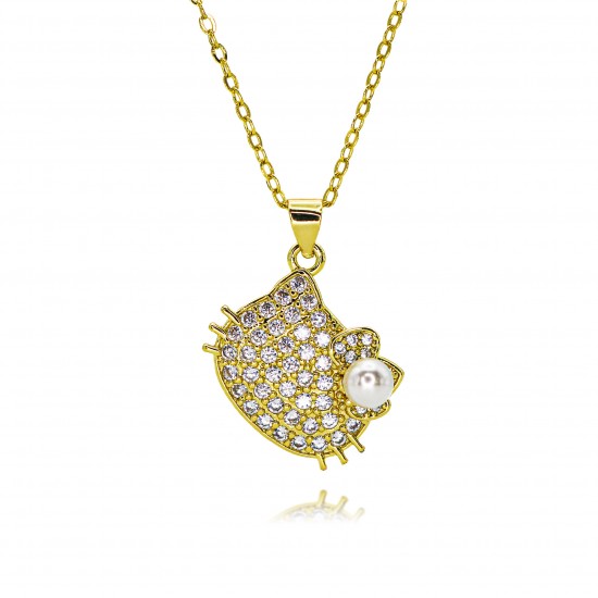 Anime mouse-style necklace, a light luxury and niche design for girls, with a high-end feel. New 2024 collarbone chain, strong chain, summer gift Anime mouse-style necklace, a light luxury and niche design for girls, with a high-end feel. New 2024 collarbone chain, strong chain, summer gift