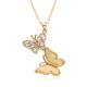 2023 new cross-border two-butterfly pendant necklace from Europe, America and South Korea, women's electroplated and slightly set exquisite jewelry 2023 new cross-border two-butterfly pendant necklace from Europe, America and South Korea, women's electroplated and slightly set exquisite jewelry