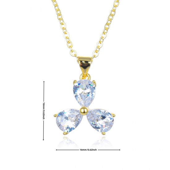Wholesale of diamond-encrusted zircon petal pendants, necklaces, women's necklaces and InS-style women's collarbone chains in stock for cross-border trade from Europe and America Wholesale of diamond-encrusted zircon petal pendants, necklaces, women's necklaces and InS-style women's collarbone chains in stock for cross-border trade from Europe and America