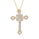 European and American cross-border jewelry, ins style fashion, slightly set colored zircon geometric cross pendant necklace for women European and American cross-border jewelry, ins style fashion, slightly set colored zircon geometric cross pendant necklace for women
