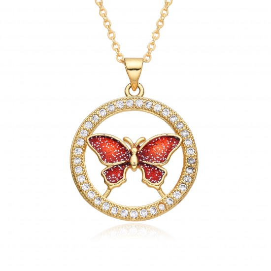 Butterfly necklaces for women with electroplated micro-set zircon pendants are selling well across borders in Europe and America. These are niche, light luxury and high-end necklaces in stock Butterfly necklaces for women with electroplated micro-set zircon pendants are selling well across borders in Europe and America. These are niche, light luxury and high-end necklaces in stock