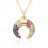 A zircon fashionable gold-plated geometric circular star and moon necklace from Europe and America