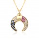 A zircon fashionable gold-plated geometric circular star and moon necklace from Europe and America A zircon fashionable gold-plated geometric circular star and moon necklace from Europe and America