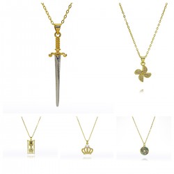 Cross-border European and American simple retro cross-decorated sword necklace, personalized and creative, men's and women's temperament hip-hop collarbone necklace