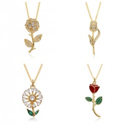 New European and American products in the ins style, popular on Amazon, fashionable and individual Rose women's 18k pendant necklace hair styling