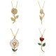 New European and American products in the ins style, popular on Amazon, fashionable and individual Rose women's 18k pendant necklace hair styling New European and American products in the ins style, popular on Amazon, fashionable and individual Rose women's 18k pendant necklace hair styling