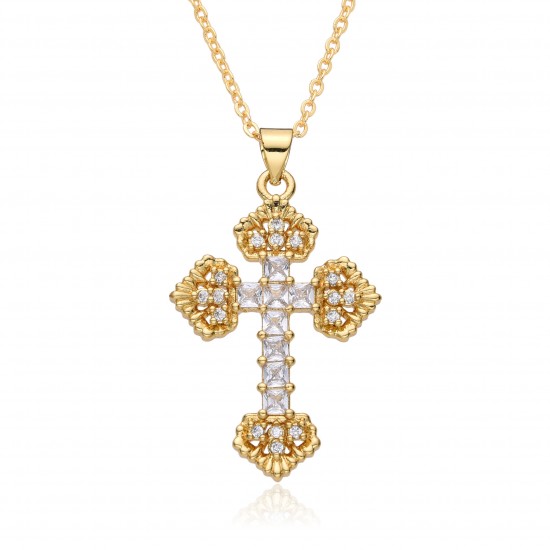 A slightly star-studded cross necklace with a cool and sweet style. Zircon sparkling diamond pendant, 2023 new trendy neck chain A slightly star-studded cross necklace with a cool and sweet style. Zircon sparkling diamond pendant, 2023 new trendy neck chain