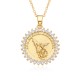 European and American ins simple Virgin Mary necklace for men and women, fashionable gold with zirconium lace and hollowed-out pendant that does not fade European and American ins simple Virgin Mary necklace for men and women, fashionable gold with zirconium lace and hollowed-out pendant that does not fade