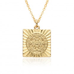 European and American fashion cross-border religious copper slightly set zircon pendant women's accessory, Catholic Virgin Mary necklace A078