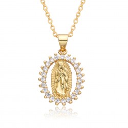 Youdaoplaceholder0 European and American cross-border creative personality accessories Virgin Mary Geometric Skeleton Pendant necklace necklaces