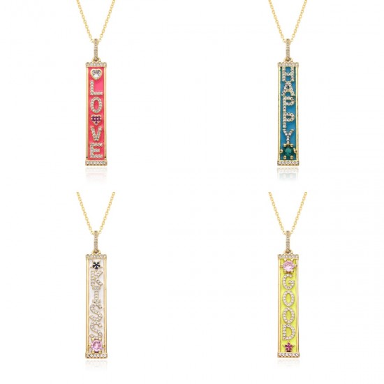 MOM European and American fashion item accessories, colored zircon KISS pendants, Instagram cold style jewelry boxes and chains wholesale MOM European and American fashion item accessories, colored zircon KISS pendants, Instagram cold style jewelry boxes and chains wholesale