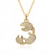 New European and American popular fashion ins style slightly set cute colorful diamonds full diamond crab pendant necklace accessory New European and American popular fashion ins style slightly set cute colorful diamonds full diamond crab pendant necklace accessory