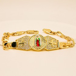 The 2025 new product, the Virgin Mary style, exudes a sense of high-end light luxury. It is a copper slightly inlaid zircon oil-dripping bracelet, a fashionable and niche birthday gift