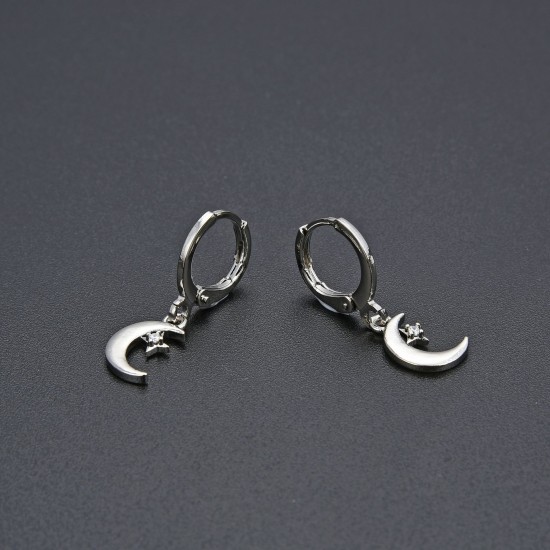 Simple and inS-style star and moon combination earrings for women, fresh and sweet earrings, Japanese and Korean style ear buckles wholesale Simple and inS-style star and moon combination earrings for women, fresh and sweet earrings, Japanese and Korean style ear buckles wholesale