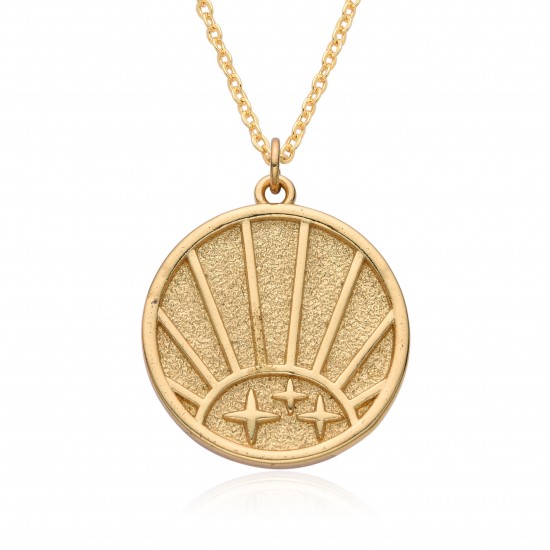 European and American popular fashion round coin pendant jewelry, 18K gold-plated pattern round coin necklace European and American popular fashion round coin pendant jewelry, 18K gold-plated pattern round coin necklace