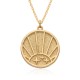 European and American popular fashion round coin pendant jewelry, 18K gold-plated pattern round coin necklace European and American popular fashion round coin pendant jewelry, 18K gold-plated pattern round coin necklace