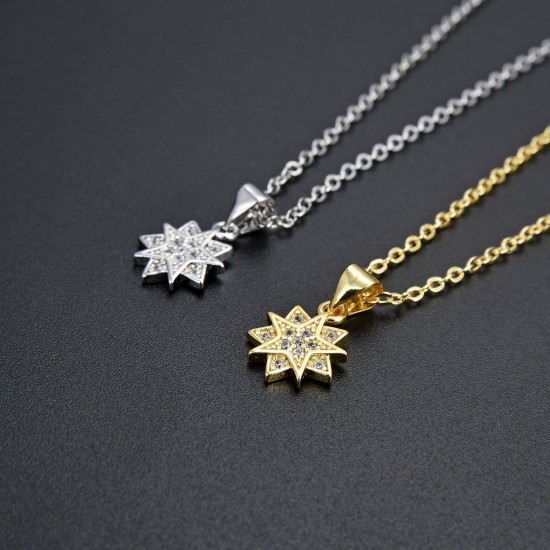 European and American cross-border trade full-diamond zircon hexagonal star pendant necklace for women, light luxury and simple style collarbone chain in stock European and American cross-border trade full-diamond zircon hexagonal star pendant necklace for women, light luxury and simple style collarbone chain in stock