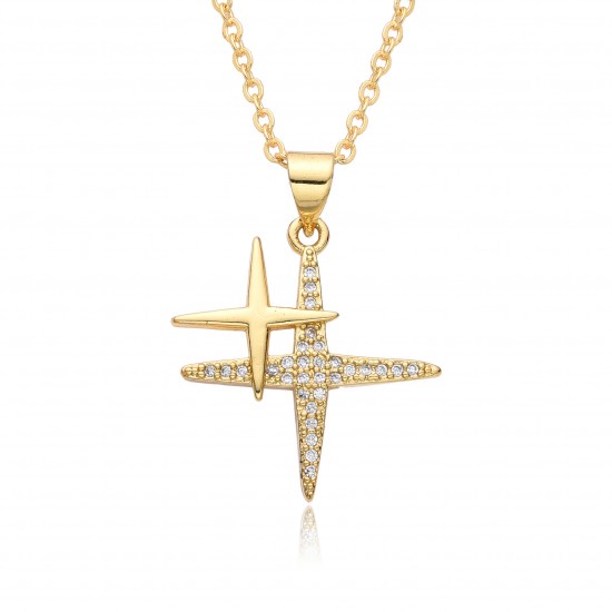 European and American five-pointed star-shaped pendant, guardian star, engraved star, diamond-encrusted star necklace, short women's collarbone chain wholesale European and American five-pointed star-shaped pendant, guardian star, engraved star, diamond-encrusted star necklace, short women's collarbone chain wholesale