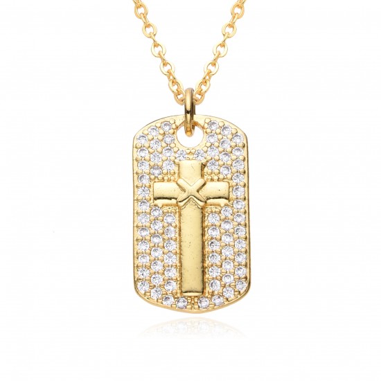 Wholesale of copper electroplated cross zircon pendants, necklaces, women's collarbone chains and other jewelry is selling well on cross-border e-commerce platforms in Europe and America Wholesale of copper electroplated cross zircon pendants, necklaces, women's collarbone chains and other jewelry is selling well on cross-border e-commerce platforms in Europe and America