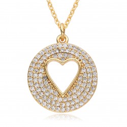 This simple and ins-style necklace from Europe and America does not fade and is versatile for women. It exudes a sense of high-end style. It is simple and niche, with slightly set zircon and hollowed-out heart shapes