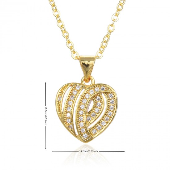European and American jewelry, fashionable diamond-encrusted striped heart-shaped pendant necklace, women's collarbone chain, zircon CZ sweater chain design sense European and American jewelry, fashionable diamond-encrusted striped heart-shaped pendant necklace, women's collarbone chain, zircon CZ sweater chain design sense