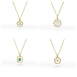 Fashionable white mother-of-pearl four-leaf clover flower cloud necklace for women in a cold style, ins natural shell pendant, collarbone chain necklace