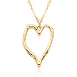 Niche design O-shaped chain irregular heart-shaped necklace for women, simple and versatile heart-shaped pendant, collarbone chain