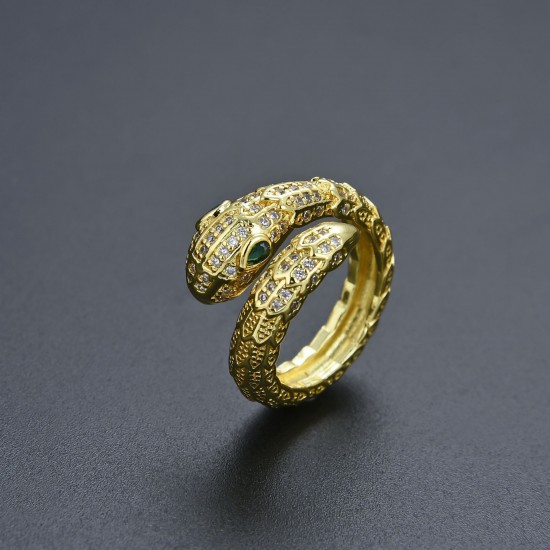 A cold and trendy Instagram ring for both men and women in Europe and America, featuring a single ring with snake scales flashing and a snake head CZ opening A cold and trendy Instagram ring for both men and women in Europe and America, featuring a single ring with snake scales flashing and a snake head CZ opening