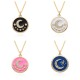 Cross-border sources of European and American fashion oil-drop moon and star geometric pendant necklaces, INS copper micro-set accessories Cross-border sources of European and American fashion oil-drop moon and star geometric pendant necklaces, INS copper micro-set accessories