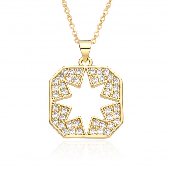 European and American cross-border octagonal star necklace, versatile for women, with a high-end feel, high color retention, niche design, light luxury necklaces and collarbone chains European and American cross-border octagonal star necklace, versatile for women, with a high-end feel, high color retention, niche design, light luxury necklaces and collarbone chains