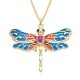 New women's fashion accessories: copper micro-inlaid colored zircon pendant, dragonfly luxurious design necklace, elegant collarbone chain New women's fashion accessories: copper micro-inlaid colored zircon pendant, dragonfly luxurious design necklace, elegant collarbone chain