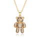 European and American light luxury hip-hop trendy brand bear necklace, female Instagram influencer, unique, niche and cute pendant collarbone chain European and American light luxury hip-hop trendy brand bear necklace, female Instagram influencer, unique, niche and cute pendant collarbone chain