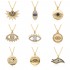 European and American retro style 18K gold hollowed-out Devil's Eye zircon slightly set pendant copper gold-plated necklace for INS ladies