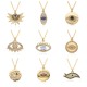 European and American retro style 18K gold hollowed-out Devil's Eye zircon slightly set pendant copper gold-plated necklace for INS ladies European and American retro style 18K gold hollowed-out Devil's Eye zircon slightly set pendant copper gold-plated necklace for INS ladies