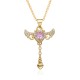 A zircon necklace featuring a female Cupid's heart, a trendy, light luxury and niche design with angel wings and heart-shaped tassels A zircon necklace featuring a female Cupid's heart, a trendy, light luxury and niche design with angel wings and heart-shaped tassels