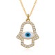 New cross-border Turkish Devil's Eye men's and women's necklaces from Europe and America, gold-plated palm oil eye Fatima pendant New cross-border Turkish Devil's Eye men's and women's necklaces from Europe and America, gold-plated palm oil eye Fatima pendant