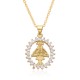 This European and American copper-plated 18K gold zircon Virgin Mary geometric pendant necklace is a new and unique female niche accessory This European and American copper-plated 18K gold zircon Virgin Mary geometric pendant necklace is a new and unique female niche accessory