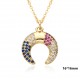 A zircon fashionable gold-plated geometric circular star and moon necklace from Europe and America A zircon fashionable gold-plated geometric circular star and moon necklace from Europe and America
