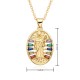Cross-border exclusive personalized design micro-set zircon color fashionable light luxury trendy necklace, Death Scythe copper gold-plated Cross-border exclusive personalized design micro-set zircon color fashionable light luxury trendy necklace, Death Scythe copper gold-plated