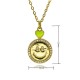 Smiling face style foreign trade micro-set smiling face pendant, collarbone chain, female drop, peach heart, smiling color pendant necklace Smiling face style foreign trade micro-set smiling face pendant, collarbone chain, female drop, peach heart, smiling color pendant necklace