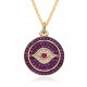 Cross-border European and American creative personality exaggerated round Devil's eye necklace for women, niche design sense collarbone chain Cross-border European and American creative personality exaggerated round Devil's eye necklace for women, niche design sense collarbone chain